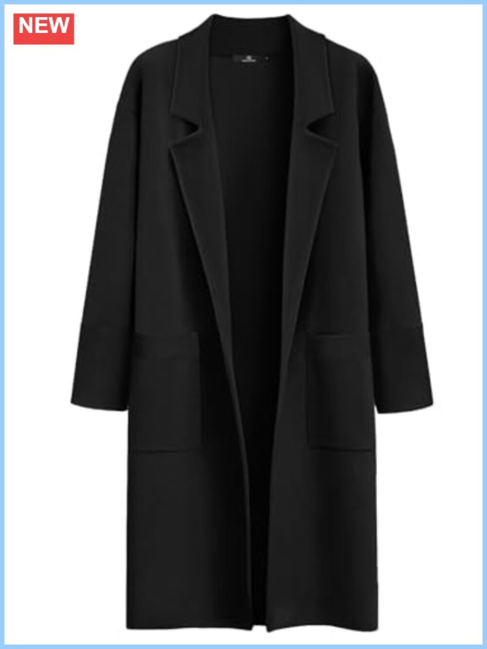 Women's Long Cardigan Sweater Fall Oversized Jacket Shawl Collar Trench Coat